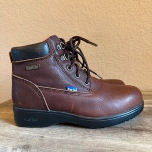 Cactus Steel Toe Oil & Slip Resistant Work Boot Dark Brown Leather Upper